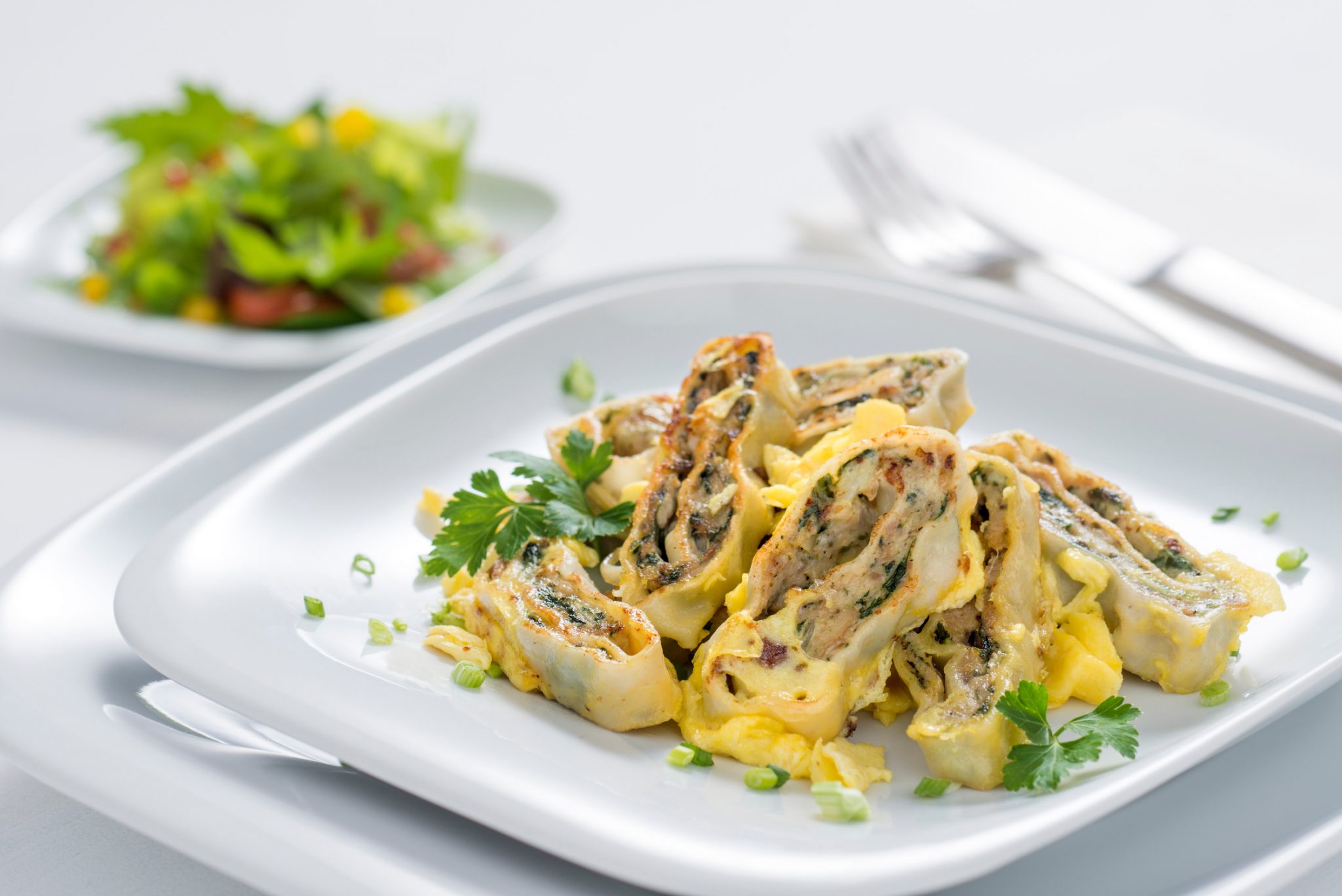 Geröstete Oma Lisbeth Maultaschen mit Ei