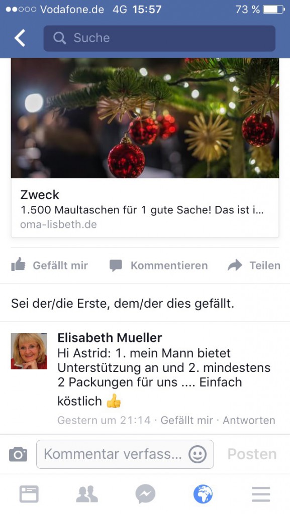 Vorbestellungen über Facebook