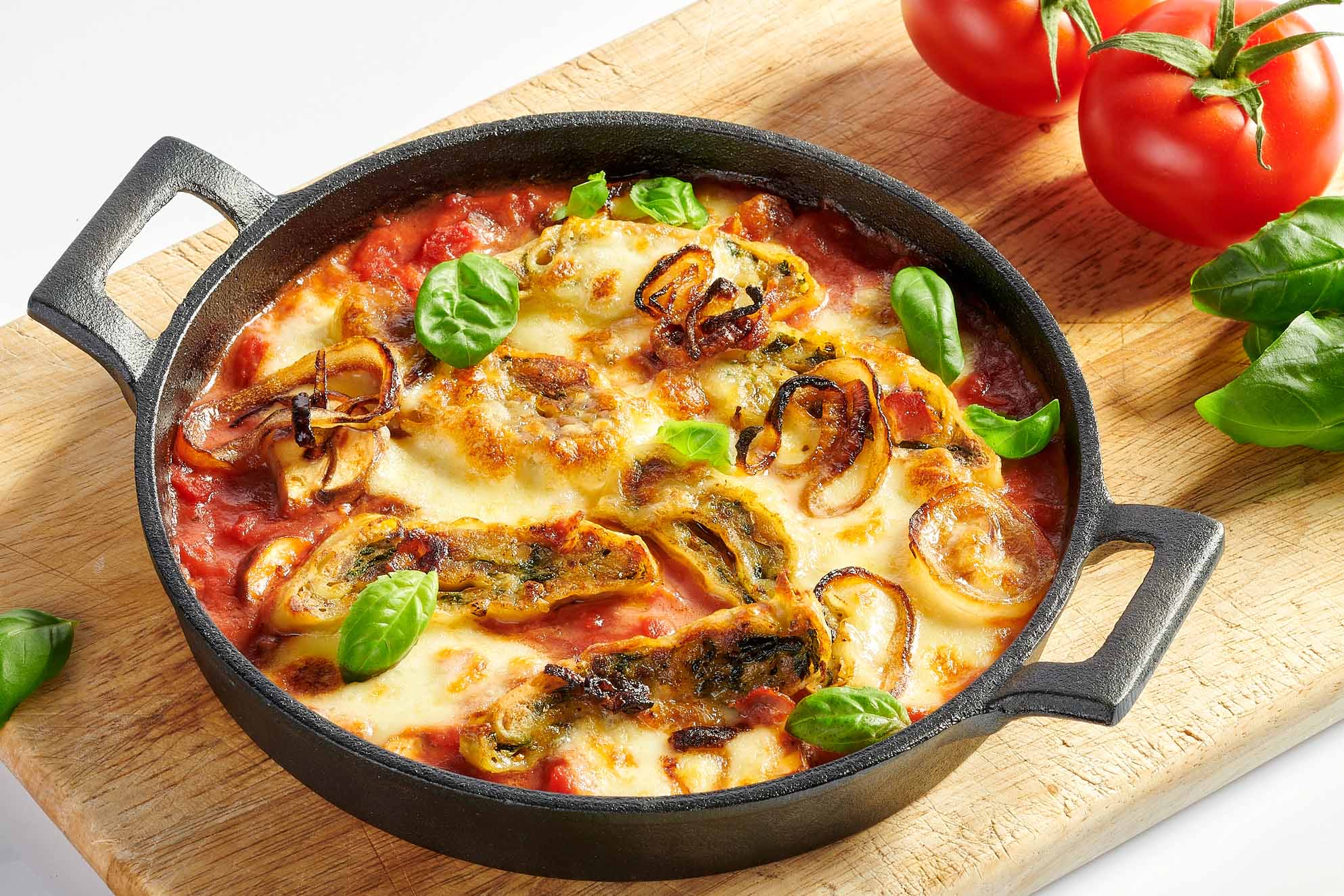 Maultaschen Mediterran – Tomaten und Mozzarella